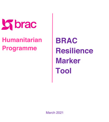 BRAC-Resilience-Marker-Tool